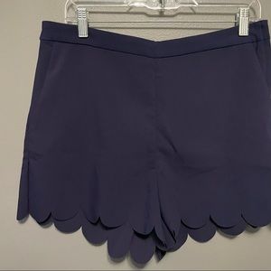 NWT H&M Dark Blue Scalloped Hem Shorts Size 12